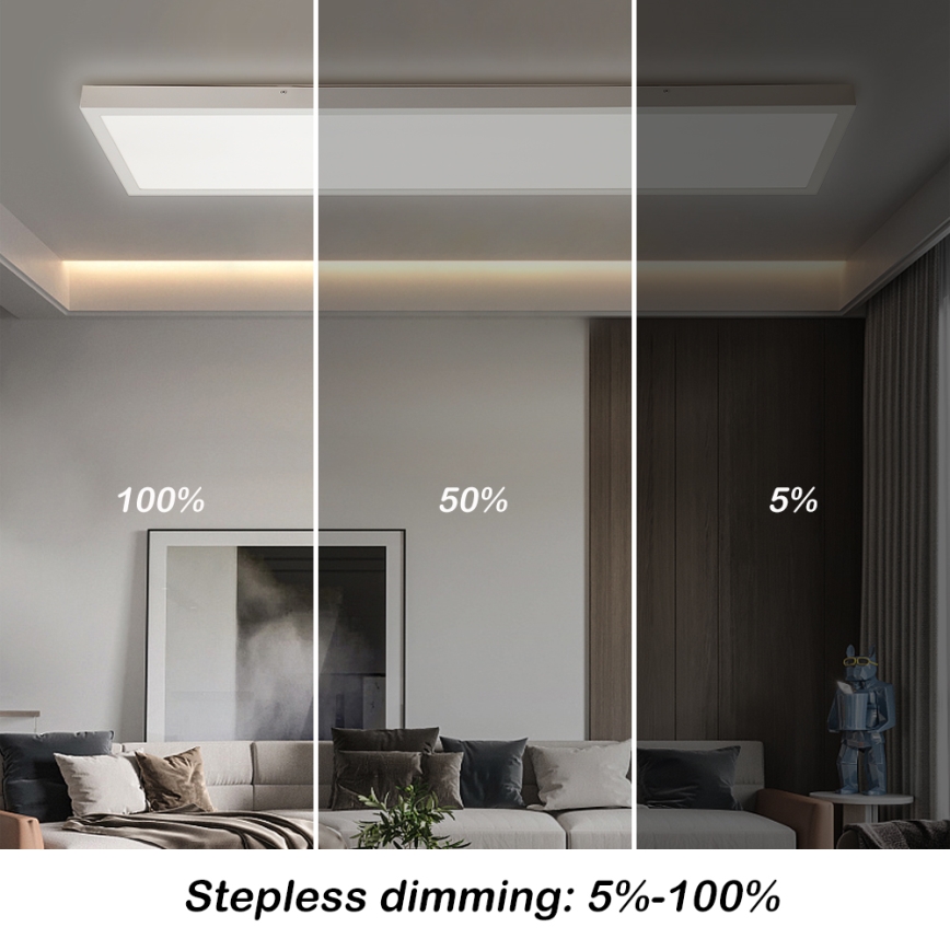 Brilagi - Stmievateľné LED kúpeľňové stropné svietidlo FRAME SMART LED/50W/230V 30x120 cm 3000-6000K IP44 biela + diaľkové ovládanie