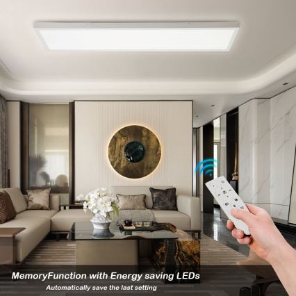 Brilagi - Stmievateľné LED kúpeľňové stropné svietidlo FRAME SMART LED/50W/230V 30x120 cm 3000-6000K IP44 biela + diaľkové ovládanie