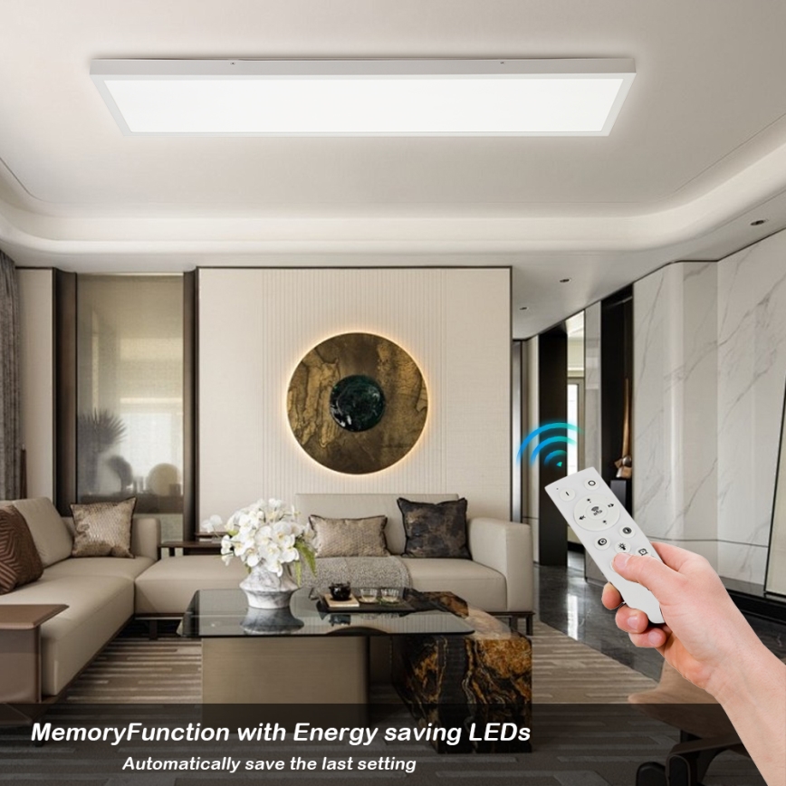 Brilagi - Stmievateľné LED kúpeľňové stropné svietidlo FRAME SMART LED/50W/230V 30x120 cm 3000-6000K IP44 biela + diaľkové ovládanie