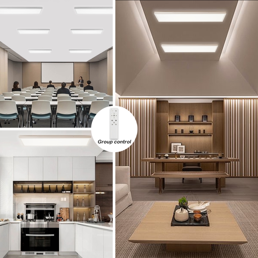 Brilagi - Stmievateľné LED kúpeľňové stropné svietidlo FRAME SMART LED/50W/230V 30x120 cm 3000-6000K IP44 biela + diaľkové ovládanie