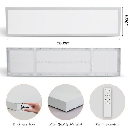 Brilagi - Stmievateľné LED kúpeľňové stropné svietidlo FRAME SMART LED/50W/230V 30x120 cm 3000-6000K IP44 biela + diaľkové ovládanie