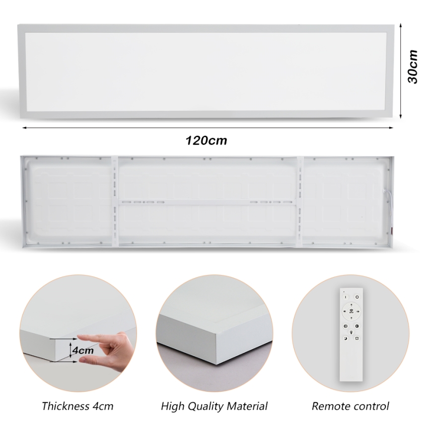 Brilagi - Stmievateľné LED kúpeľňové stropné svietidlo FRAME SMART LED/50W/230V 30x120 cm 3000-6000K IP44 biela + diaľkové ovládanie