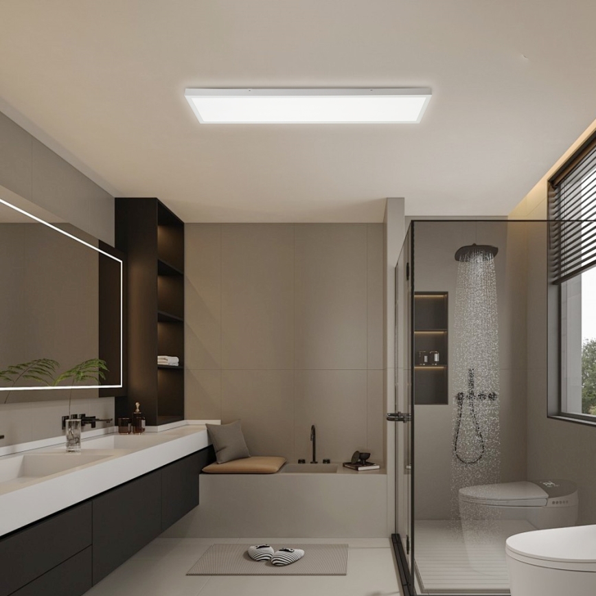 Brilagi - Stmievateľné LED kúpeľňové stropné svietidlo FRAME SMART LED/50W/230V 30x120 cm 3000-6000K IP44 biela + diaľkové ovládanie