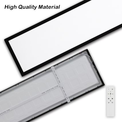 Brilagi - LED Stmievateľné kúpeľňové stropné svietidlo FRAME SMART LED/50W/230V 30x120 cm 3000-6000K IP44 čierna + diaľkové ovládanie