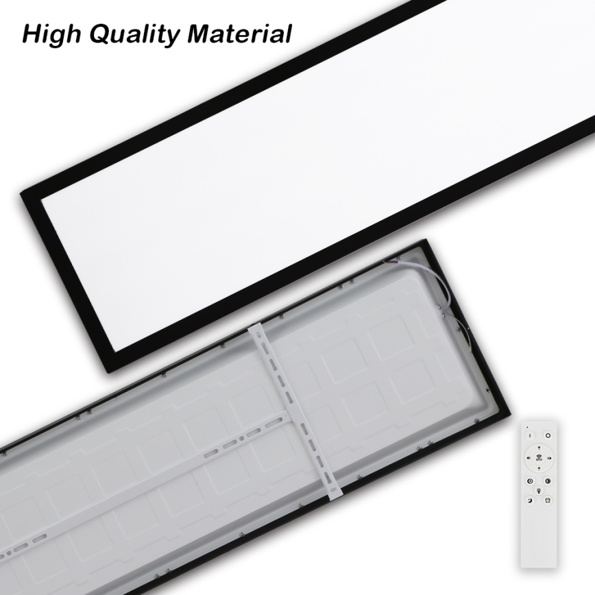 Brilagi - LED Stmievateľné kúpeľňové stropné svietidlo FRAME SMART LED/50W/230V 30x120 cm 3000-6000K IP44 čierna + diaľkové ovládanie