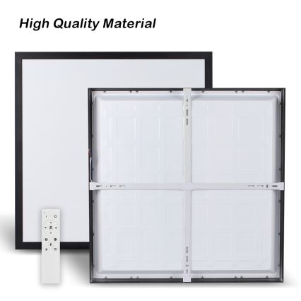 Brilagi - LED Stmievateľné kúpeľňové stropné svietidlo FRAME SMART LED/50W/230V 60x60 cm 3000-6000K IP44 čierna + diaľkové ovládanie