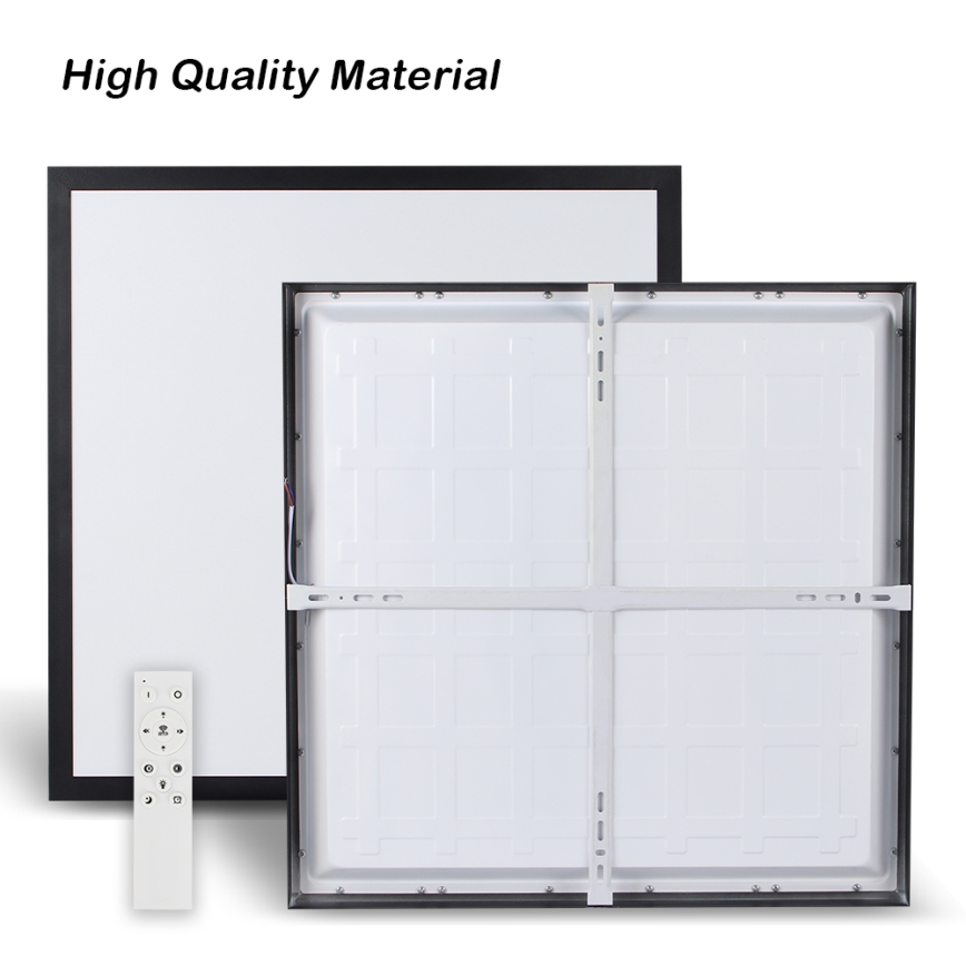 Brilagi - LED Stmievateľné kúpeľňové stropné svietidlo FRAME SMART LED/50W/230V 60x60 cm 3000-6000K IP44 čierna + diaľkové ovládanie