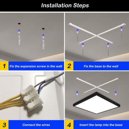 Brilagi - LED Stmievateľné kúpeľňové stropné svietidlo FRAME SMART LED/50W/230V 3000-6000K IP44 čierna + diaľkové ovládanie