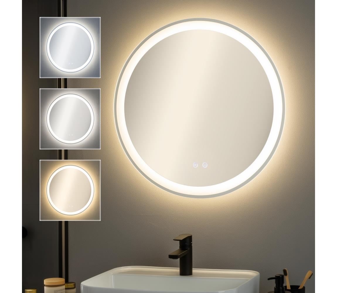 Brilagi-LED stmievateľné kúpeľňové vyhrievané zrkadlo s podsvietením AVA ECO LED/11,5W/230V priemer 60 cm IP44 FG-GM1109-11W