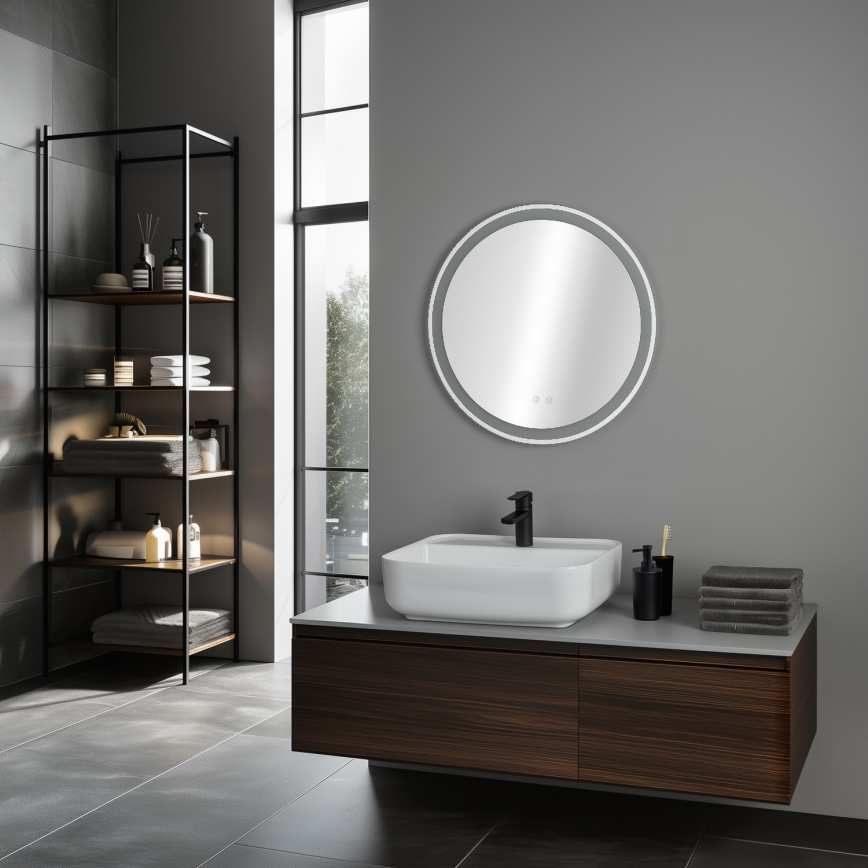 Brilagi - LED kúpeľňové vyhrievané zrkadlo AVA ECO LED/11,5W/230V pr. 60 cm IP44 CRI 90 stmievateľné + CCT