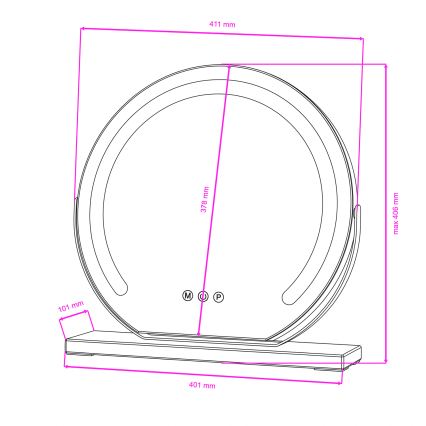 BRILAGI - LED stmievateľné make-upové zrkadlo CALIFORNIA LED/14W/230V 3000/4000/6500K 44x40 cm čierna