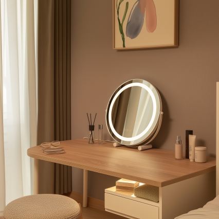 BRILAGI - LED stlmiteľné make-up zrkadlo CALIFORNIA LED/17W/230V 3000/4000/6500K pr. 42 cm biela
