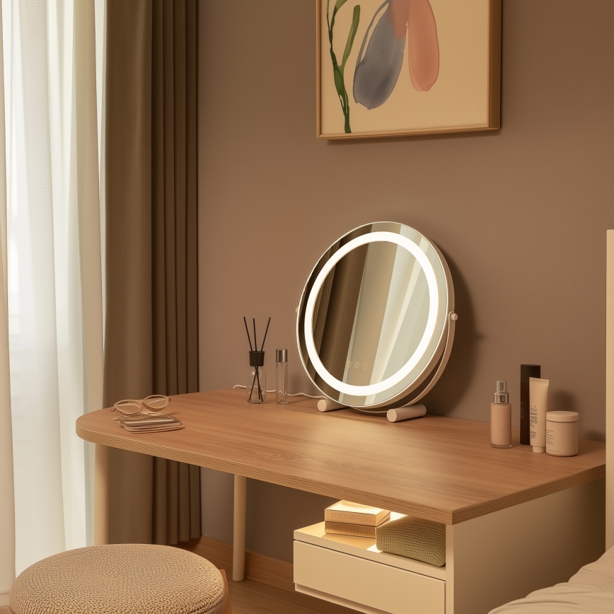 BRILAGI - LED stlmiteľné make-up zrkadlo CALIFORNIA LED/17W/230V 3000/4000/6500K pr. 42 cm biela