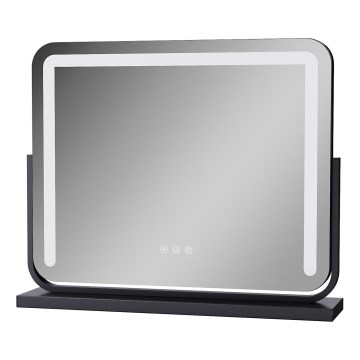 Brilagi - LED stmievateľné make-up zrkadlo CALIFORNIA LED/22W/230V 3000/4000/6500K 58x43 cm čierne