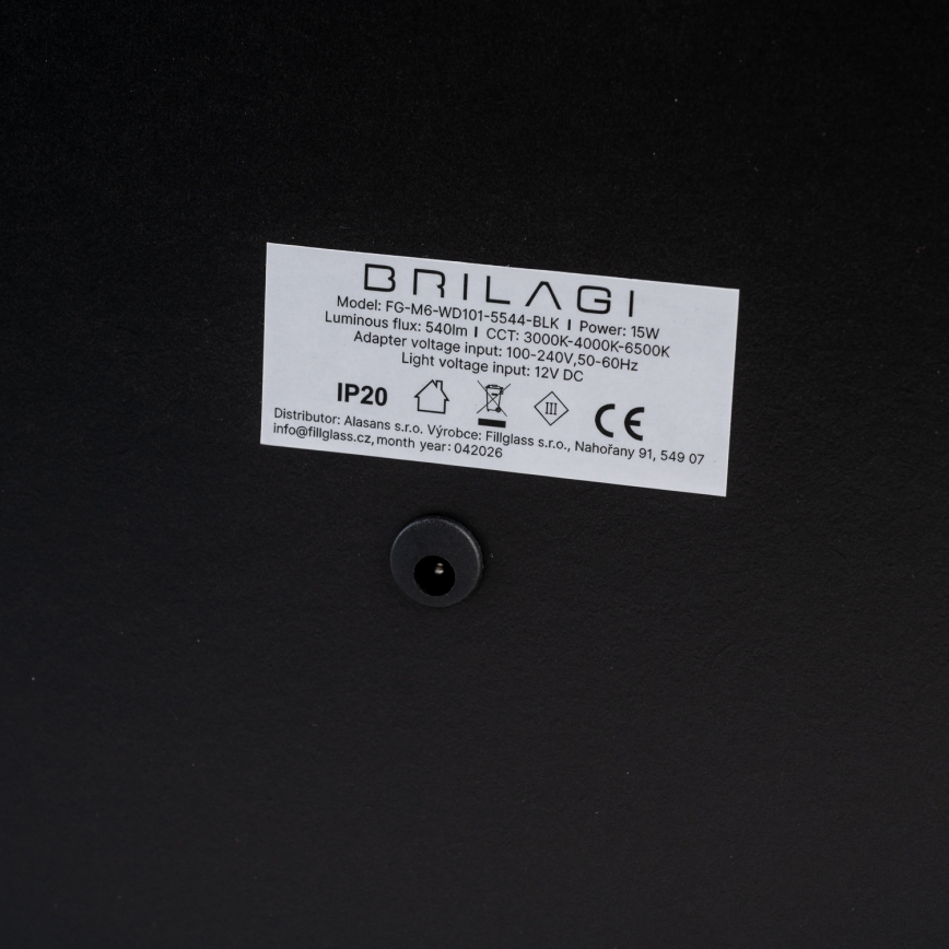 BRILAGI - LED stmievateľné make-up zrkadlo CALIFORNIA LED/22W/230V 3000/4000/6500K 58x43 cm čierne