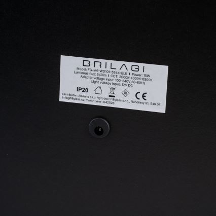 BRILAGI - LED Stmievateľné make-up zrkadlo CALIFORNIA LED/25W/230V 3000/4000/6500K 55x44 cm čierna