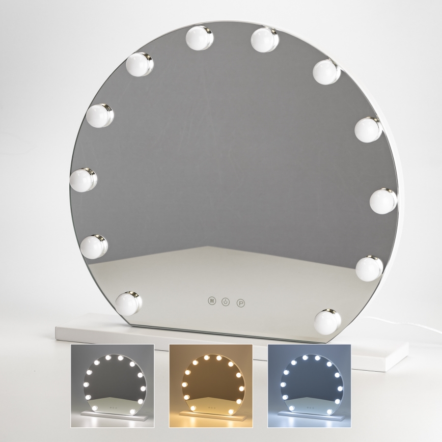 Brilagi - LED stmievateľné make-up zrkadlo HOLLYWOOD LED/12W/230V 3000/4000/6500K