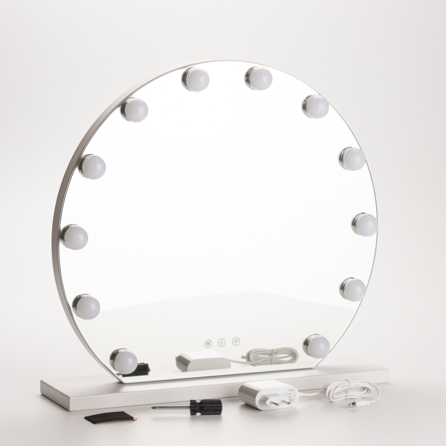 Brilagi - LED stmievateľné make-up zrkadlo HOLLYWOOD LED/12W/230V 3000/4000/6500K