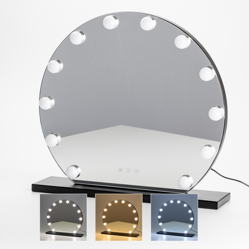 Brilagi - LED stmievateľné make-up zrkadlo HOLLYWOOD LED/12W/230V 3000/4000/6500K