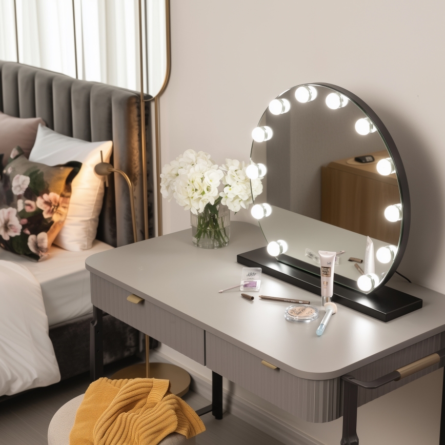 Brilagi - LED stmievateľné make-up zrkadlo HOLLYWOOD LED/12W/230V 3000/4000/6500K