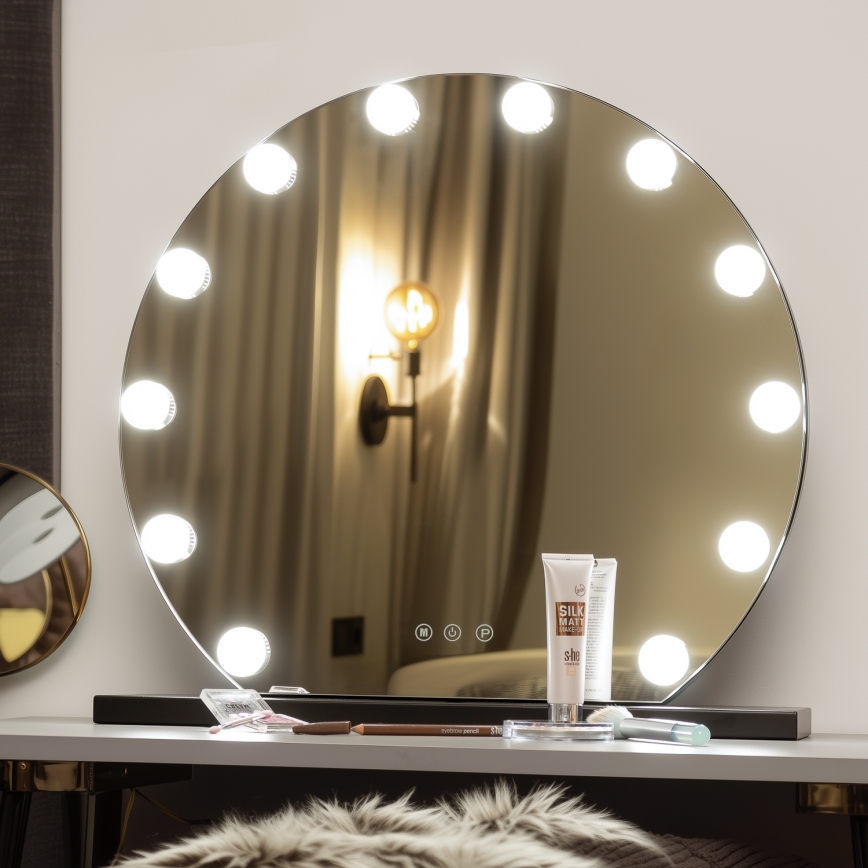 Brilagi - LED stmievateľné make-up zrkadlo HOLLYWOOD LED/12W/230V 3000/4000/6500K