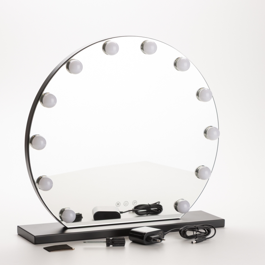 Brilagi - LED stmievateľné make-up zrkadlo HOLLYWOOD LED/12W/230V 3000/4000/6500K