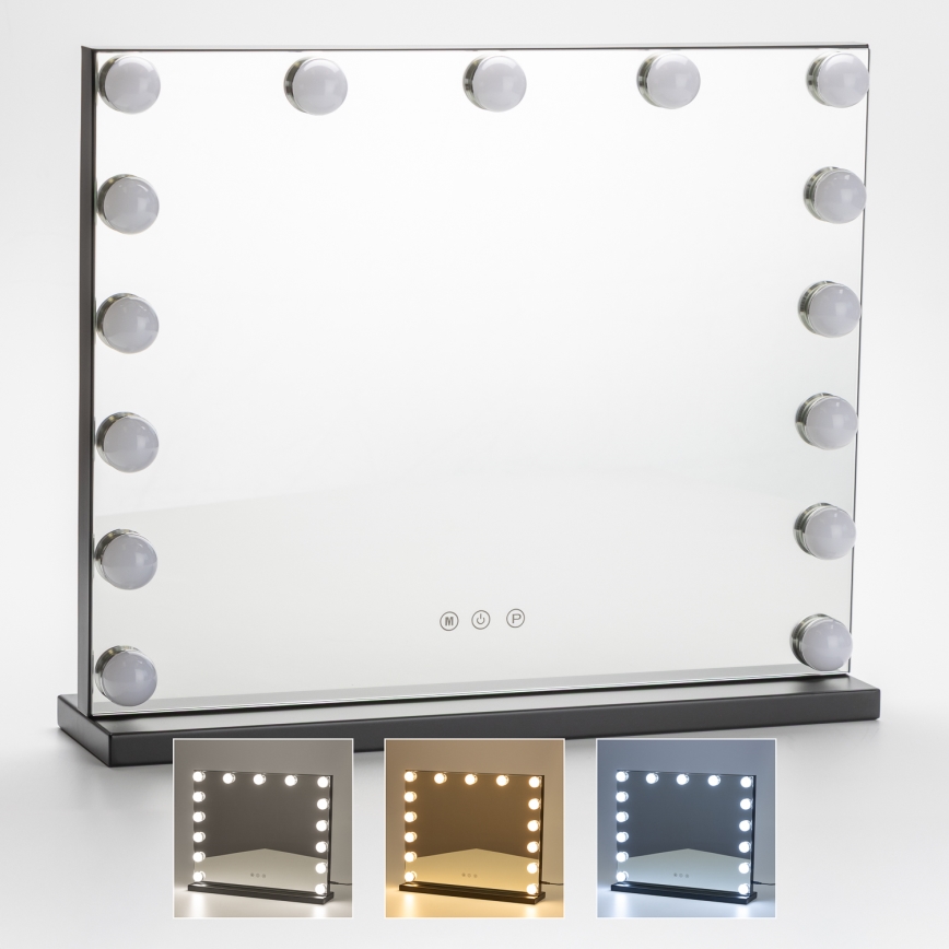 Brilagi - LED stmievateľné make-up zrkadlo HOLLYWOOD LED/15W/230V 3000/4000/6500K