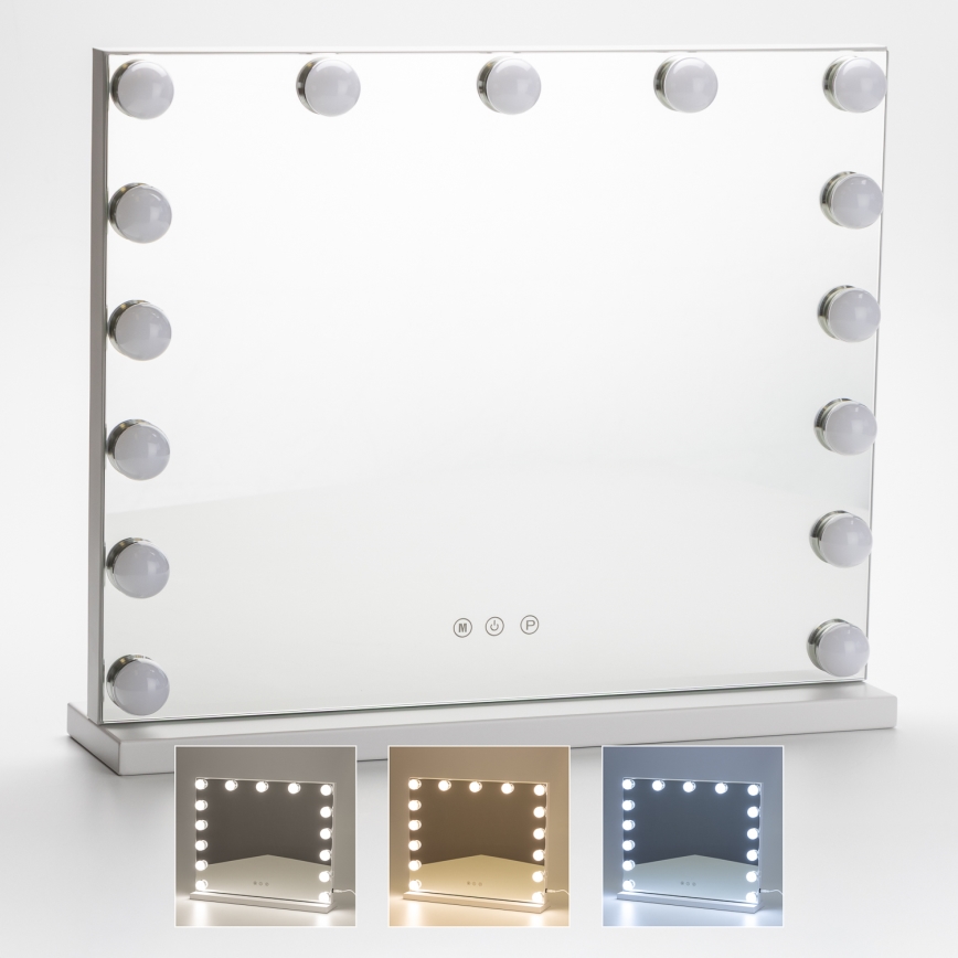 Brilagi - LED stmievateľné make-up zrkadlo HOLLYWOOD LED/15W/230V 3000/4000/6500K