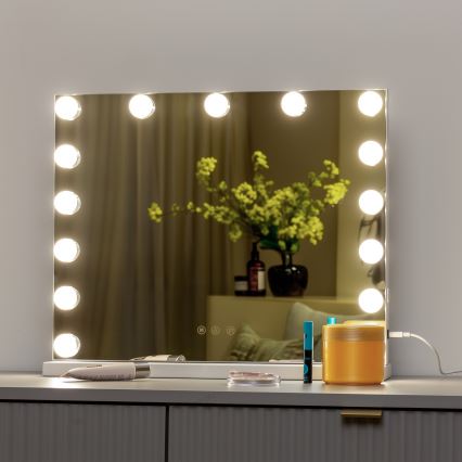 Brilagi - LED stmievateľné make-up zrkadlo HOLLYWOOD LED/15W/230V 3000/4000/6500K