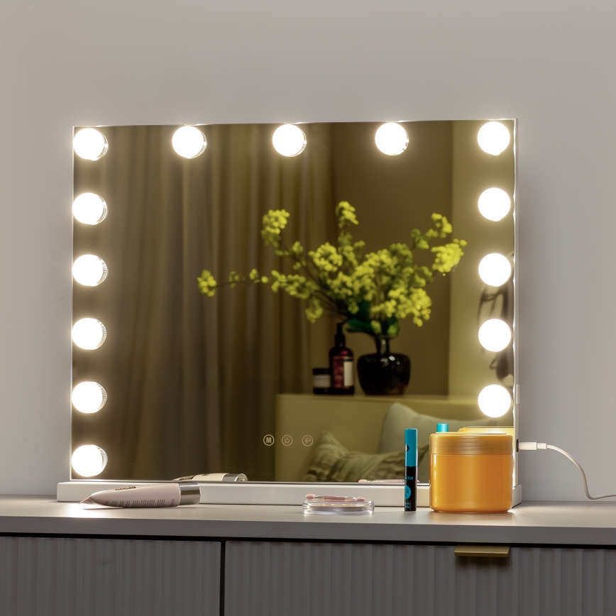 Brilagi - LED stmievateľné make-up zrkadlo HOLLYWOOD LED/15W/230V 3000/4000/6500K
