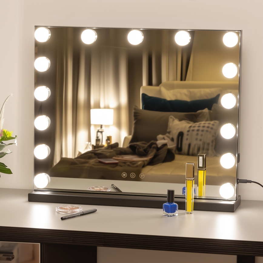 Brilagi - LED stmievateľné make-up zrkadlo HOLLYWOOD LED/15W/230V 3000/4000/6500K