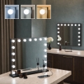 BRILAGI - LED Stmievateľné make-up zrkadlo HOLLYWOOD LED/15W/230V CCT + 2x USB 60x50 cm čierne