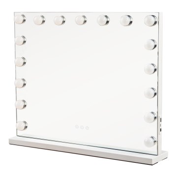 Brilagi - LED stmievateľné make-upové zrkadlo HOLLYWOOD LED/15W/230V 3000/4000/6500K 60x50 cm biele