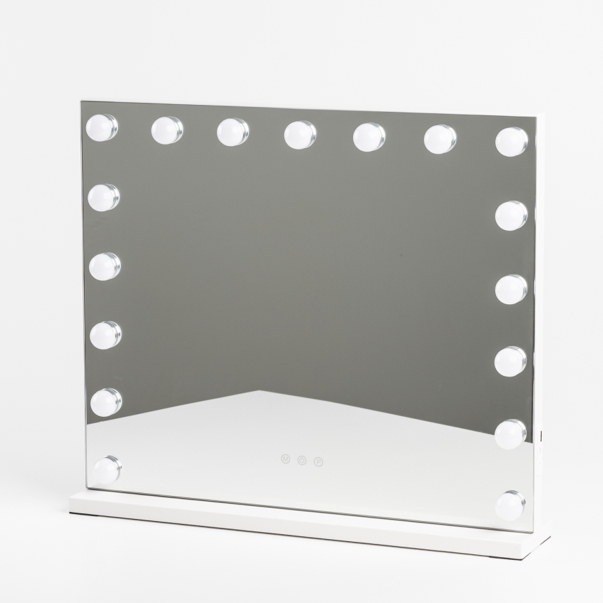 BRILAGI - LED stmievateľné make-upové zrkadlo HOLLYWOOD LED/15W/230V CCT + 2x USB 60x50 cm biela