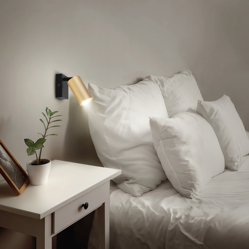 Brilagi - LED RGBW Stmievateľné nástenné bodové svietidlo SELE 1xGU10/4,8W/230V 3000K čierna/zlatá + diaľkové ovládanie