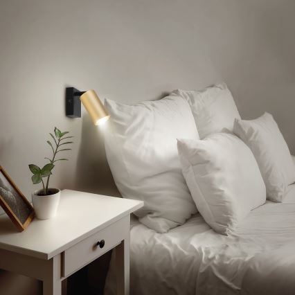 Brilagi - LED stmievateľné nástenné bodové svietidlo SELE 1xGU10/6,5W/230V 2700-6500K čierna/zlatá