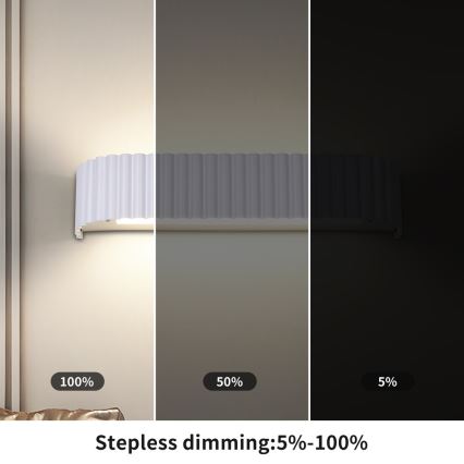 Brilagi - LED Stmievateľné nástenné svietidlo FALCON MODERN LED/14W/230V 3000-6000K 40 cm biela + diaľkové ovládanie