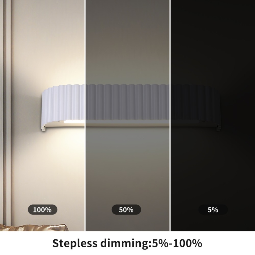 Brilagi - LED Stmievateľné nástenné svietidlo FALCON MODERN LED/14W/230V 3000-6000K 40 cm biela + diaľkové ovládanie