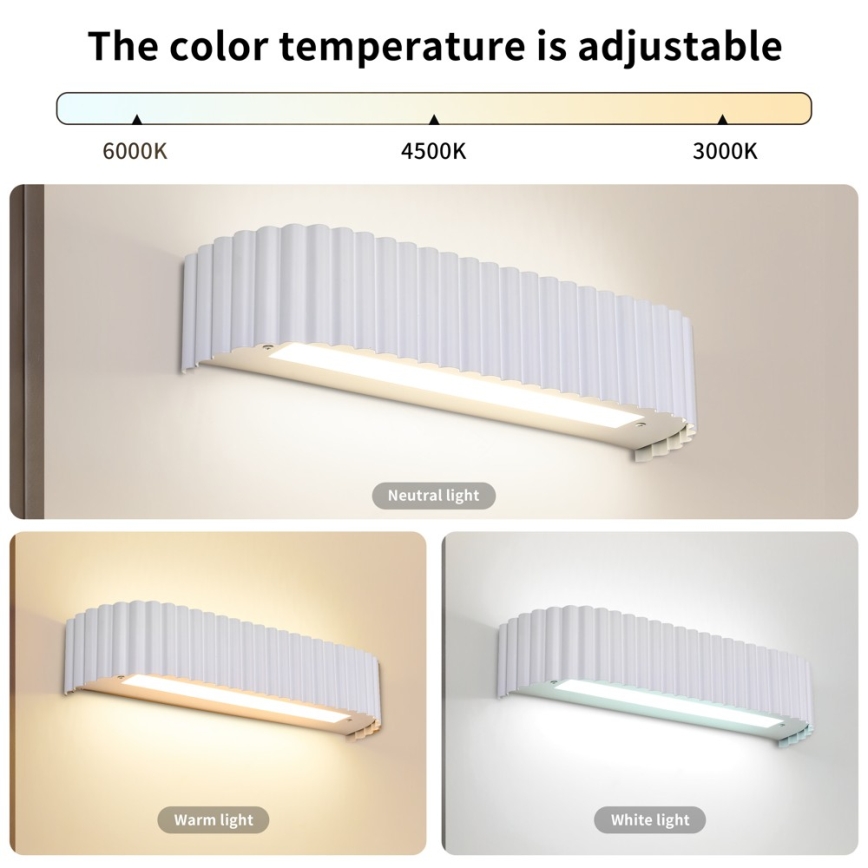 Brilagi - LED Stmievateľné nástenné svietidlo FALCON MODERN LED/14W/230V 3000-6000K 40 cm biela + diaľkové ovládanie