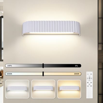 Brilagi - LED Stmievateľné nástenné svietidlo FALCON MODERN LED/14W/230V 3000-6000K 40 cm biela + diaľkové ovládanie