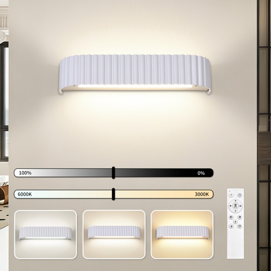 Brilagi - LED Stmievateľné nástenné svietidlo FALCON MODERN LED/14W/230V 3000-6000K 40 cm biela + diaľkové ovládanie