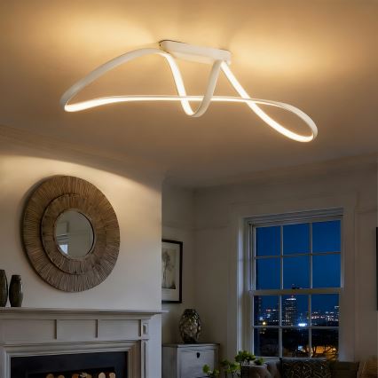 Brilagi - LED Stmievateľný prisadený luster TWISTER LED/60W/230V 3000-6000K biela + diaľkové ovládanie