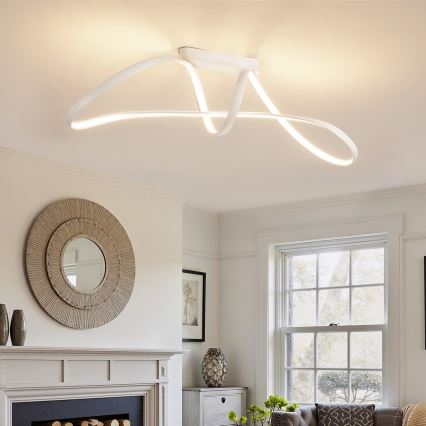 Brilagi - LED Stmievateľný prisadený luster TWISTER LED/60W/230V 3000-6000K biela + diaľkové ovládanie