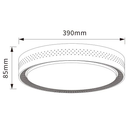 Brilagi - LED Stmievateľné stropné svietidlo COCI LED/48W/230V 3000-6500K priemer 39 cm drevený dekor/čierna + diaľkové ovládanie