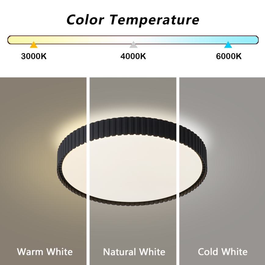 Brilagi - stmievateľné LED stropné svietidlo CORVO LED/54W/230V 3000-6000K čierne, priemer 40 cm + diaľkové ovládanie