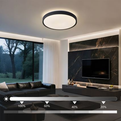 Brilagi - Stropné stmievateľné LED svietidlo CORVO LED/72W/230V 3000-6000K čierne pr. 50 cm + diaľkové ovládanie
