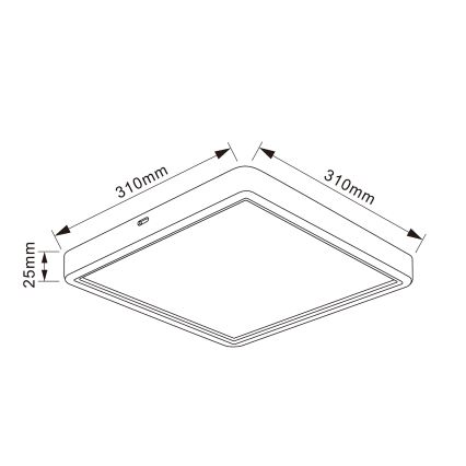 Brilagi - LED stmievateľné stropné svietidlo ESTELA SQUARE LED/36W/230V 3000-6500K 31x31 cm biela + diaľkové ovládanie