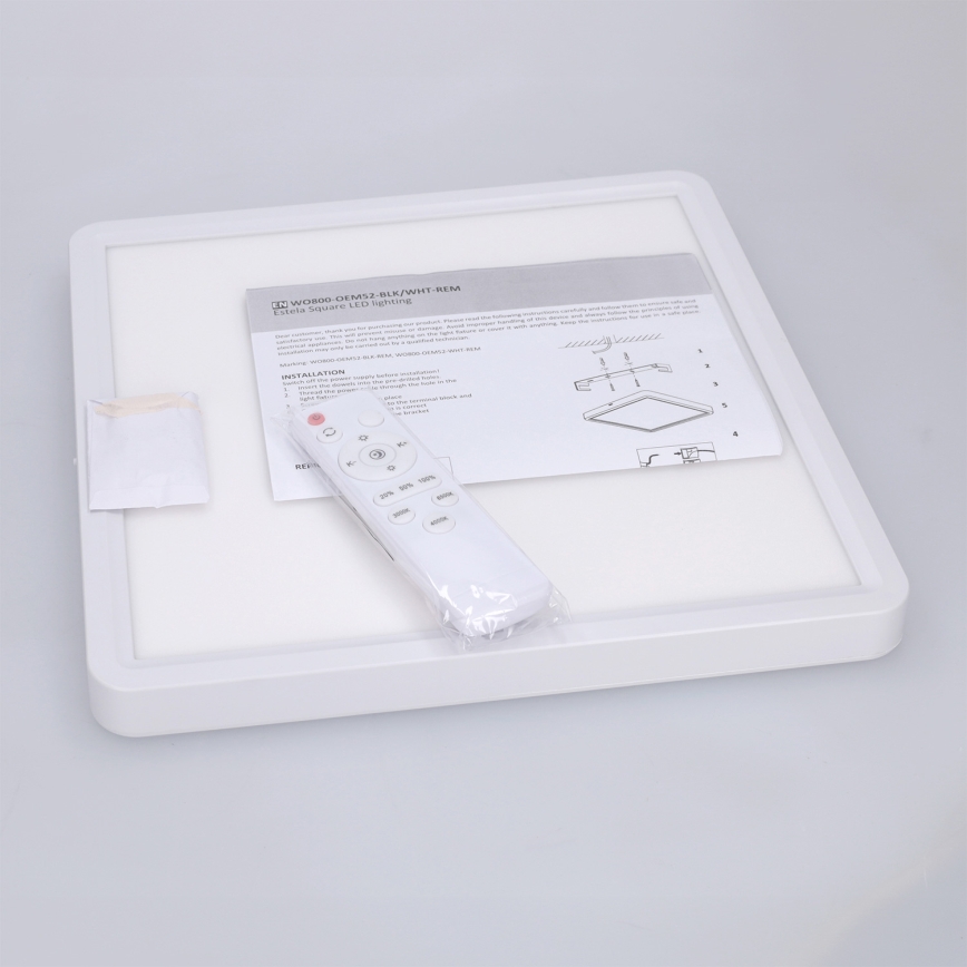 Brilagi - LED stmievateľné stropné svietidlo ESTELA SQUARE LED/36W/230V 3000-6500K 31x31 cm biela + diaľkové ovládanie