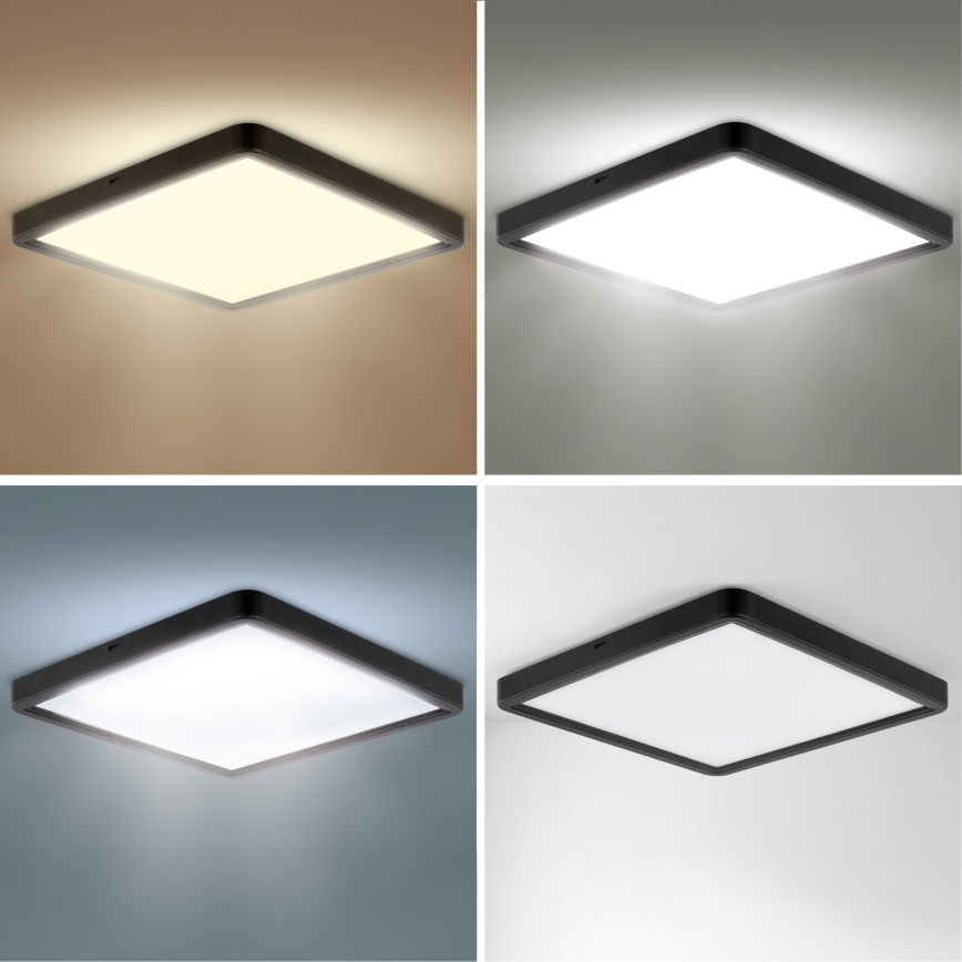 Brilagi - LED stmievateľné stropné svietidlo ESTELA SQUARE LED/36W/230V 3000-6500K 31x31 cm čierna + diaľkové ovládanie