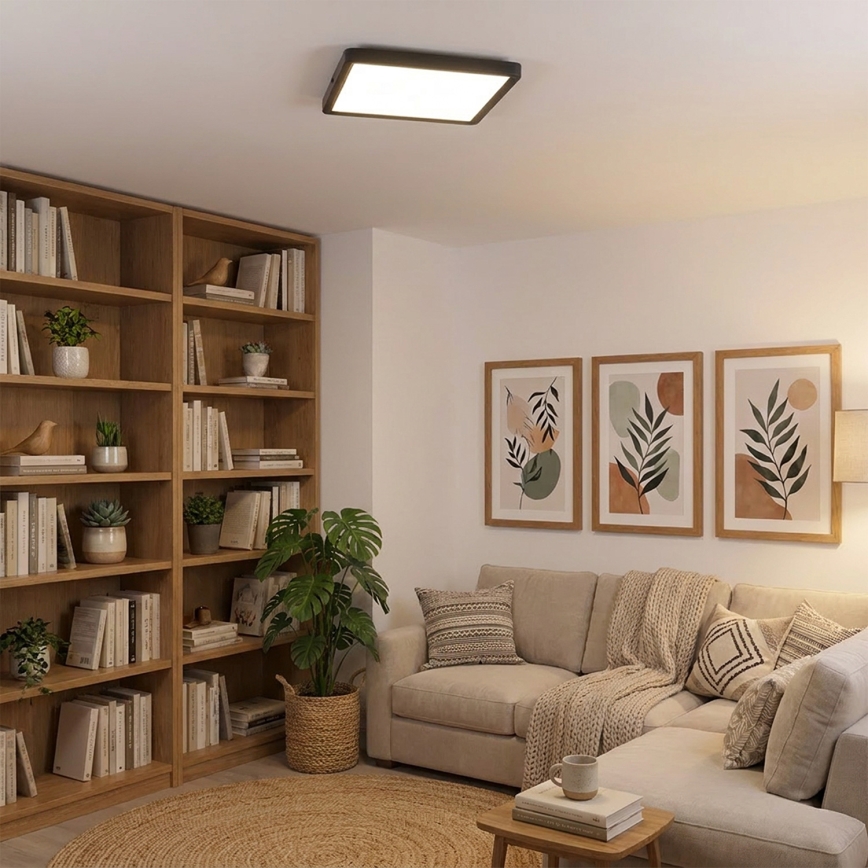 Brilagi - LED stmievateľné stropné svietidlo ESTELA SQUARE LED/36W/230V 3000-6500K 31x31 cm čierna + diaľkové ovládanie